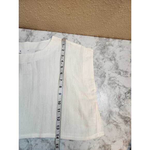 Mable Women's White Solid Sleeveless Round Neck Crop Top‎ Size Small NWT - Picture 7 of 7